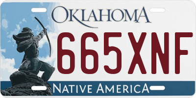 OK license plate 665XNF