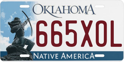 OK license plate 665XOL