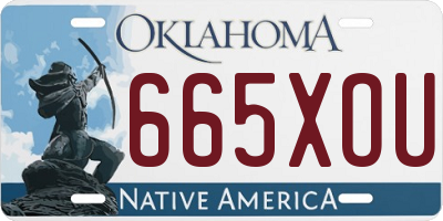 OK license plate 665XOU