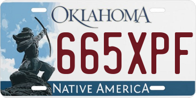 OK license plate 665XPF