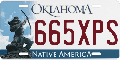 OK license plate 665XPS