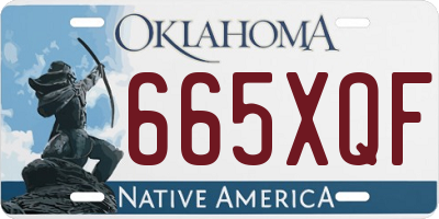 OK license plate 665XQF