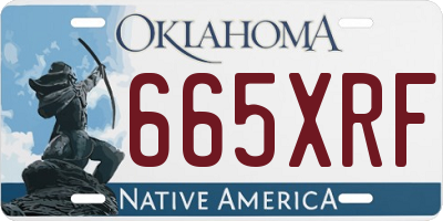 OK license plate 665XRF