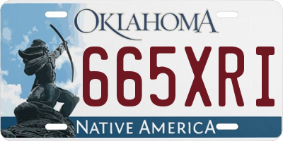 OK license plate 665XRI