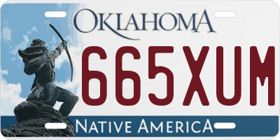OK license plate 665XUM