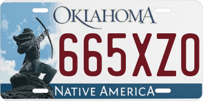 OK license plate 665XZO