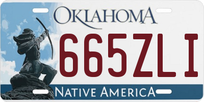 OK license plate 665ZLI