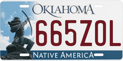 OK license plate 665ZOL