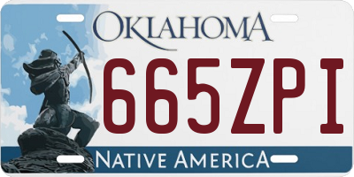 OK license plate 665ZPI