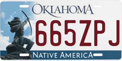 OK license plate 665ZPJ