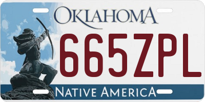 OK license plate 665ZPL
