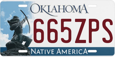 OK license plate 665ZPS