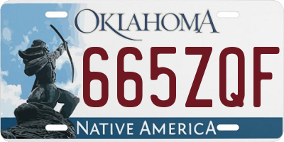 OK license plate 665ZQF