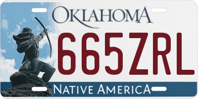 OK license plate 665ZRL