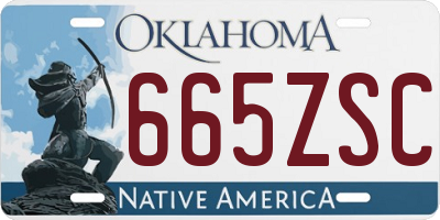 OK license plate 665ZSC