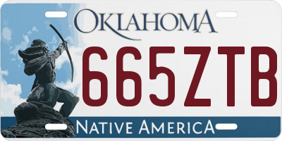 OK license plate 665ZTB
