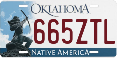 OK license plate 665ZTL