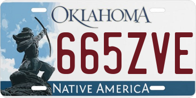 OK license plate 665ZVE