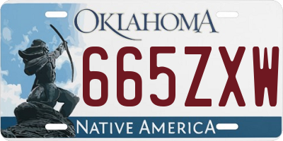 OK license plate 665ZXW