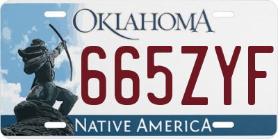 OK license plate 665ZYF