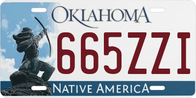 OK license plate 665ZZI