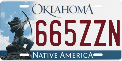 OK license plate 665ZZN