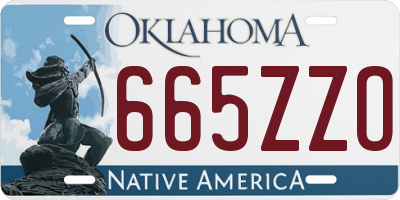 OK license plate 665ZZO