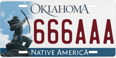 OK license plate 666AAA