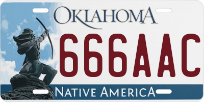 OK license plate 666AAC