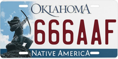 OK license plate 666AAF