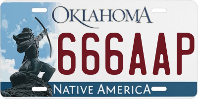 OK license plate 666AAP
