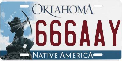 OK license plate 666AAY