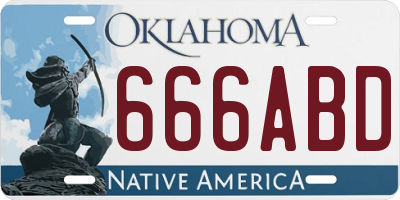 OK license plate 666ABD