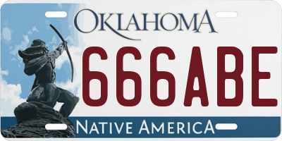 OK license plate 666ABE