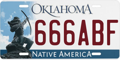 OK license plate 666ABF