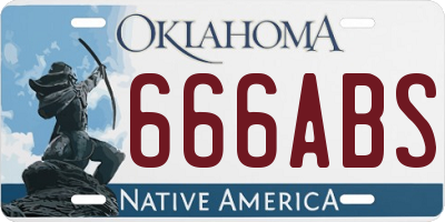 OK license plate 666ABS