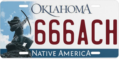 OK license plate 666ACH