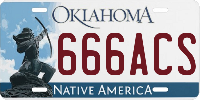 OK license plate 666ACS