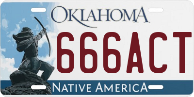 OK license plate 666ACT