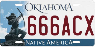 OK license plate 666ACX