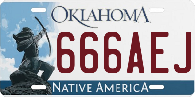 OK license plate 666AEJ