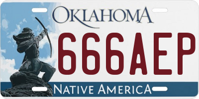 OK license plate 666AEP