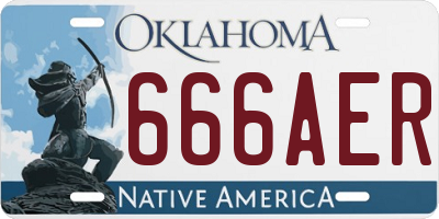 OK license plate 666AER