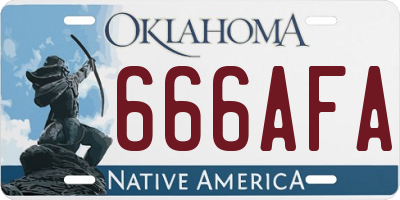 OK license plate 666AFA
