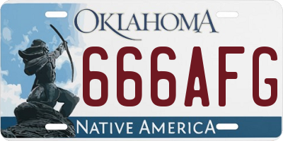OK license plate 666AFG