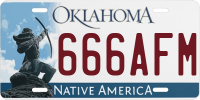 OK license plate 666AFM