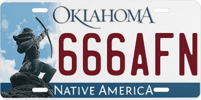 OK license plate 666AFN