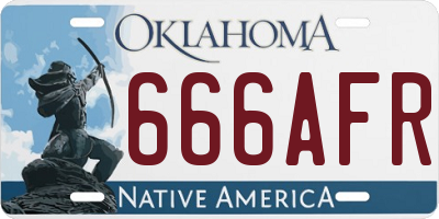 OK license plate 666AFR