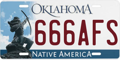 OK license plate 666AFS