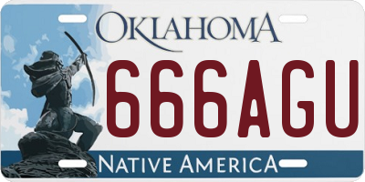 OK license plate 666AGU